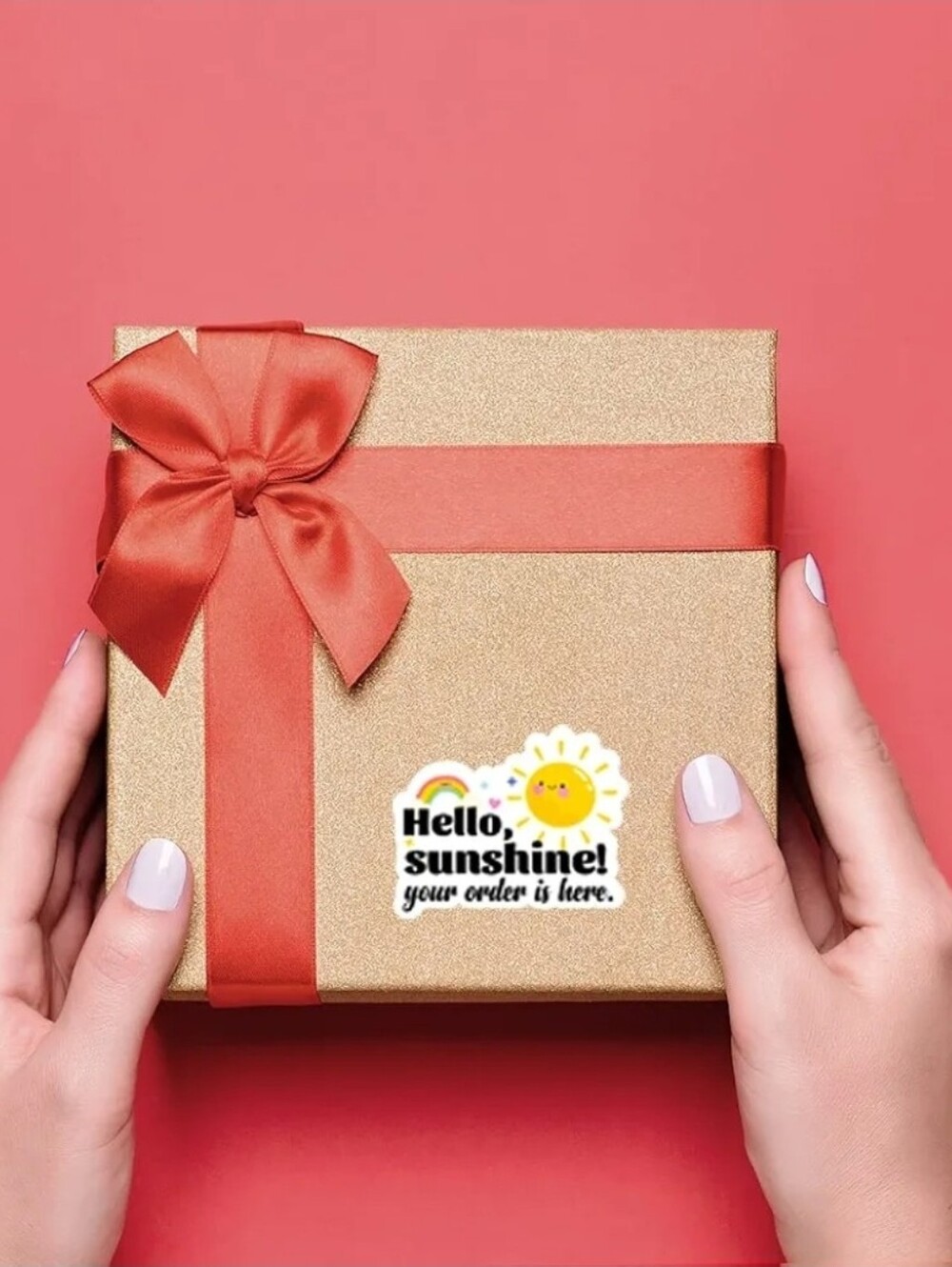 Hello, Sunshine! Decorative Shipping Sticker - Yellow Accent
